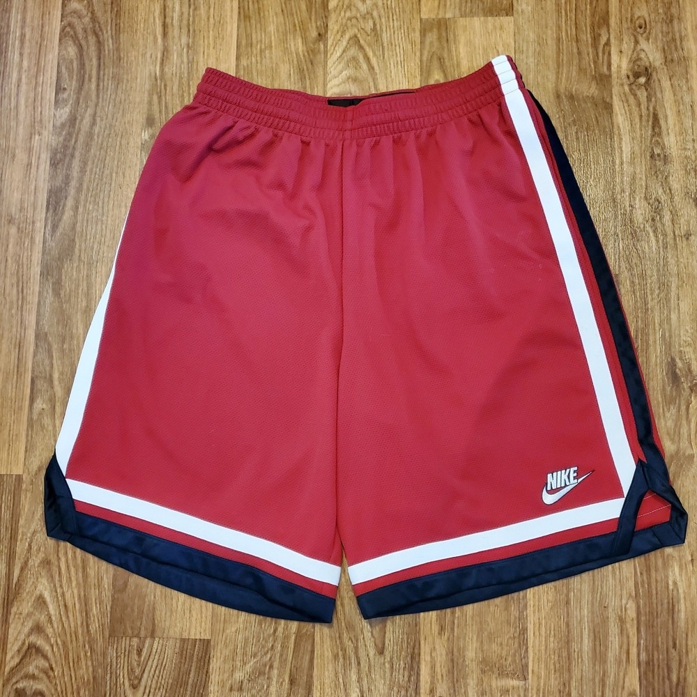 Vintage Nike Basketball Shorts Men Large Red Blue Mesh‎ Baggy Y2K